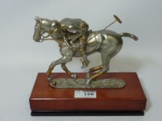 Royal Selangor pewter sculpture of a polo player signed by R.