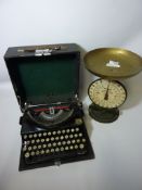 Vintage Salter 'Silver & Copper Checker' scales H31cm and an Imperial 'The Good Companion' portable