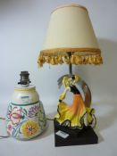 1930's Wade style figural table lamp H42.