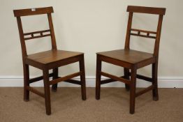 Pair 19th century country oak chairs