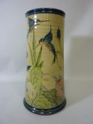 Studio Pottery - Paul Jackson vase decorated with irises and kingfishers,