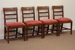 Set four 19th century mahogany dining chairs fitted with drop in seat