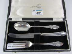 Silver christening set by Cooper Brothers & Sons Ltd Sheffield 1955