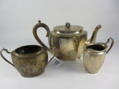 Silver three piece tea set by Stower & Wragg Ltd Sheffield 1933 approx 33oz