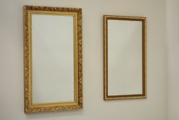 Rectangular gilt framed mirror (76cm x 46cm),