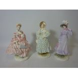 Three limited edition Royal Worcester for the Victoria and Albert Museum figures - '1818: The