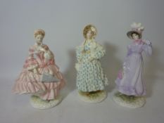 Three limited edition Royal Worcester for the Victoria and Albert Museum figures - '1818: The