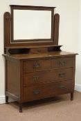 Early 20th century oak dressing chest fitted with two short,