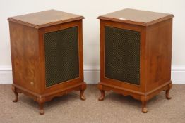Pair Period High Fidelity in Italian walnut cabinet with two speakers model LS20,
