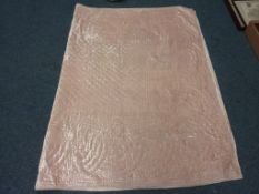 Pale pink silk effect bedspread 160cm x 230cm