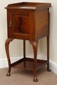 Early 20th century mahogany lamp cabinet enclosed by flamed mahogany panelled door,