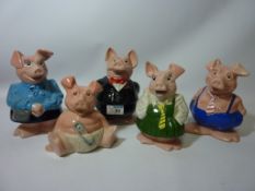 Set of five Wade for Natwest piggy banks