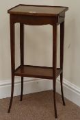 Early 20th century inlaid walnut side table fitted with single side opening drawer and under-tier