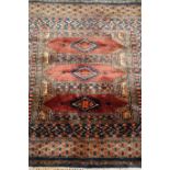 Small Persian blue ground soft thick pile rug,