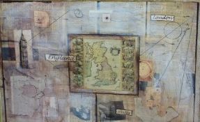 'Brittania Map' on collage background,