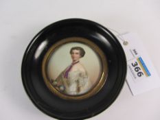 Late 19th century Continental portrait miniature on porcelain 6cm