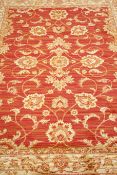 Red and beige ground Ziegler rug,