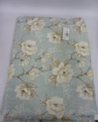 Pair floral lined curtains 230cm x 230cm drop approx (laundered)