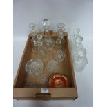 Edwardian and later cut glass decanters,