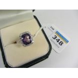 Briolite cut purple dress ring stamped 925