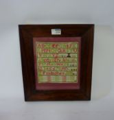 19th century alphabet sampler by E.