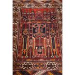 Small Afghan red ground prayer rug,