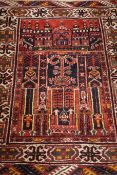 Small Afghan red ground prayer rug,