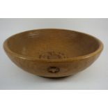 Yorkshire Oak - 'Foxman' adzed oak bowl with Yorkshire rose by Malcolm Pipes of Carlton Husthwaite,