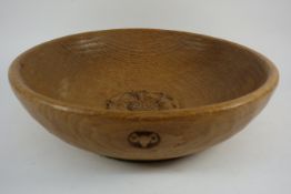 Yorkshire Oak - 'Foxman' adzed oak bowl with Yorkshire rose by Malcolm Pipes of Carlton Husthwaite,