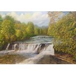 Aysgarth Falls, oil on board indistinctly signed and dated 1978,