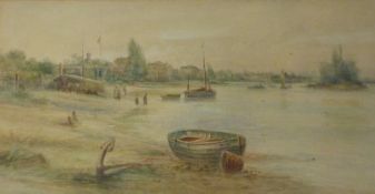 River Estuary, watercolour signed by Charlie W.