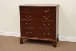 George III mahogany chest fitted with two short and three long drawers, W96cm, H99cm,