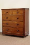Victorian mahogany chest fitted with two short and three long drawers, W120cm, H125cm,