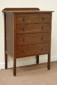 Early 20th century oak four drawer chest, W84cm, H119cm,