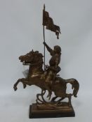 20th century spelter figure of Joan of Arc H54cm