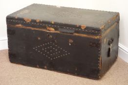 19th century trunk with studded decoration L83cm