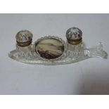 Early 20th century glass inkwell,