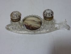 Early 20th century glass inkwell,