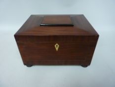 19th century mahogany sewing box with contents W30.