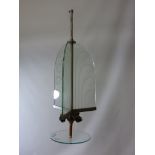 Art Deco period chrome and etched glass centre light fitting H70cm