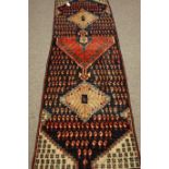 Persian Hamadan blue ground runner rug,