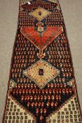 Persian Hamadan blue ground runner rug,