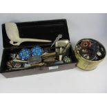 Lacquered glove box containing enamel Yorkshire rose belt buckle by Pearce & Sons Jewellers Leeds,