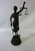 20th century bronze figure 'Justice' H38.