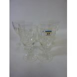 Set of six cut crystal wine glasses H16cm