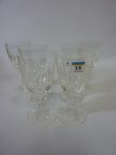 Set of six cut crystal wine glasses H16cm