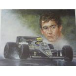 Ayrton Senna and the Lotus Renault JPS Formula One car,