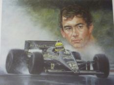 Ayrton Senna and the Lotus Renault JPS Formula One car,