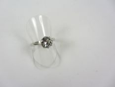 Brilliant cut diamond solitaire white gold ring approx 1.