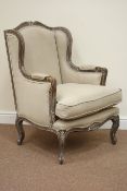 French style armchair upholstered in beige fabric